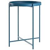 Mesa auxiliar circular de metal. La mesilla ideal para tener al lado de su sofá. Se puede utilizar como mesa auxiliar moderna, mesilla de noche o como complemento para una entrada, entre otras opciones