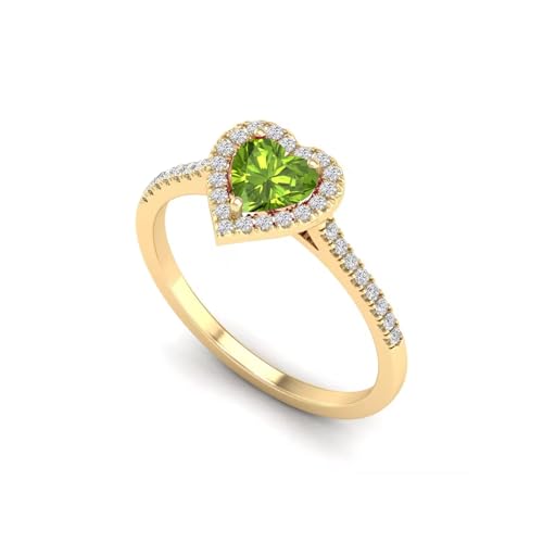 10K 14K 18K Gold 0.28 Cttw Moissanite/Natural Diamond Heart Shaped Gemstone Engagement Ring for Women 1 Carat Halo Heart Birthstone Promise Ring2