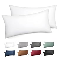 BEDSURE Kissenbezug 40x80 2er Set - 100% Baumwolle Kopfkissenbezug Weiß – Ansicht 7