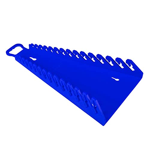 Image of Ernst Manufacturing 5155 15-Wrenches Reverse Gripper Portable Wrench Organizer - Durable Flexible Grip, Easy Wrench Removal, Holds 1 /4 inch to 1 1 /8 inch & 6-20 mm, Blue