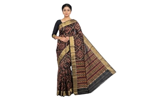 Chendhur Fashions Pochampally Silk Cotton Saree with Traditional Ikat Weave Handloom Ethnic Wear for Women Inc
