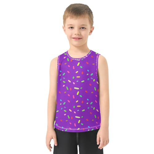 J JOYSAY Candy Sprinkle Confetti Violet Boys Tank Top Sleeveless Muscle Shirts Quick Dry Kids T-Shirts 3-15T2