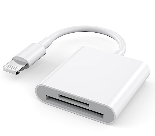 Sd Card Reader for iPhone iPad Camera,[Apple MFi Certified] Dual Slot Lightning to SD/TF Card Camera Memory Card Reader Adapter for iPhone 14/13/12/11/X/XS/XR/8/7 iPad,Quickly Transfer Photos Videos