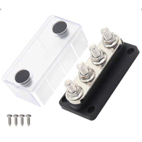 Barra colectora de níquel y cobre 300 A para 12-48 V CC con 4 pernos m10 2