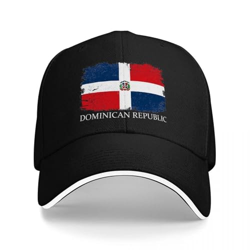 Casquette baseball République Dominicaine ajustable en coton avec blason national et couleurs vives