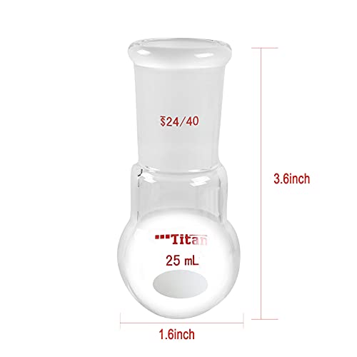 Flasque col unique 24/40 pour micro-réaction chimique en verre 25 ml