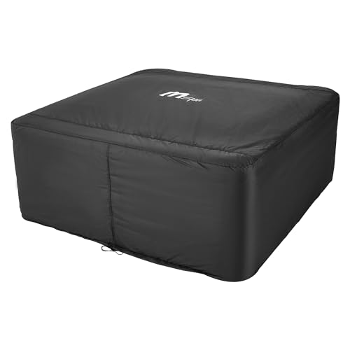 MSpa Buckle Spa Cover, Waterproof Polyester Taffeta Thermal Protection for The MSpa Oslo Hot Tub with Tightening Rope and Buckle System, Charcoal Gray