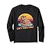 Capy Vibes Only Retro Sunset Capybara Summer Vacation Long Sleeve T-Shirt