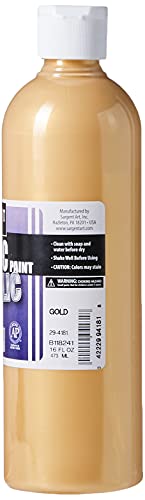 Sargent Art Metallic Acrylic Set, 16 Ounces X 6 Assorted Colors, Non-Fading, Rich Vivid Pigments, Brilliant Matte Finish, Fast Dry Formula, Non-Toxic For Kids, Beginners & Students, Art Supplies For Canvas #TOP2