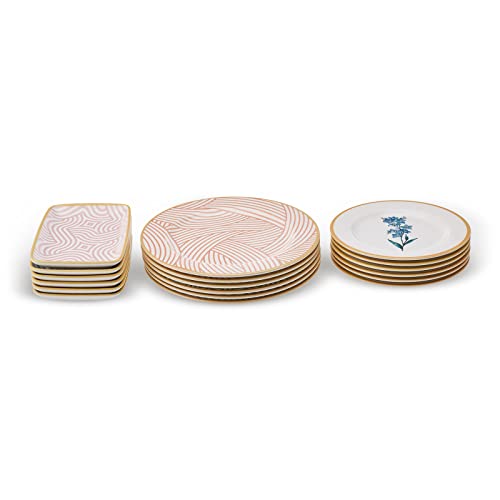 Karaca Botanica 18-Piece Breakfast Service Table Service, Porcelain Crockery Set, Unique Design, Practical, Serving Plates, Cake Plate, Boat Plate #TOP3