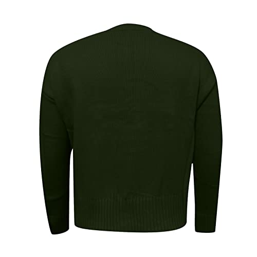 Sweater Oversize Women Hooded Sweater Sweaters For Girls Short Sleeve Turtleneck Men Boys (Dark Green, L) #TOP4