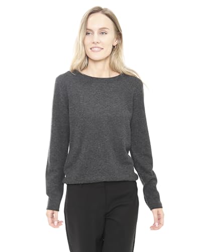 Image of Women's 100% Cashmere Long Sleeve Crew Neck Sweater. Comfort, Luxury, and Soft Silky Texture - Essential Classic Pullover