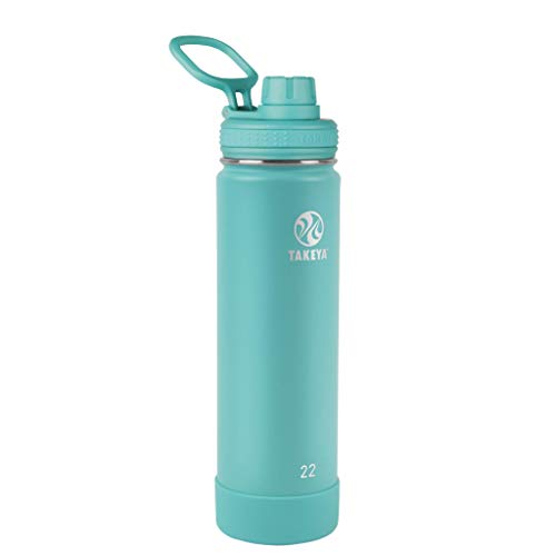 Image of Takeya Actives Stainless Steel Water Bottle, Insulated Spout Lid, Keeps Drinks Cold 24 Hrs, Leakproof, Durable, Dishwasher Safe, Ideal for Gym, Travel, Fits Most Cup Holders, 22 oz /Teal