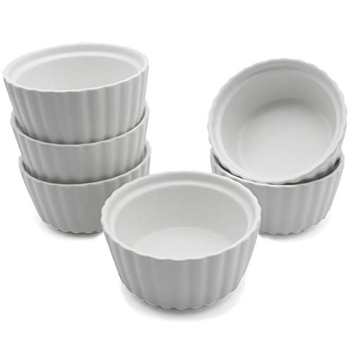 BonNoces 5 Ounce Porcelain Ramekins/Souffle Dishes - Elegant Matte Color Baking Cup