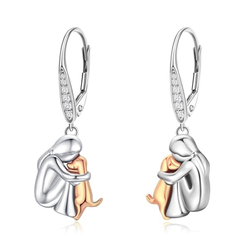 Image of 925 Sterling Silver Dog Earrings Cute Animal Puppy Stud Earrings Dog Jewelry Gifts for Women Girls Pet Lover Hypoallergenic Earrings for Sensitive Ears