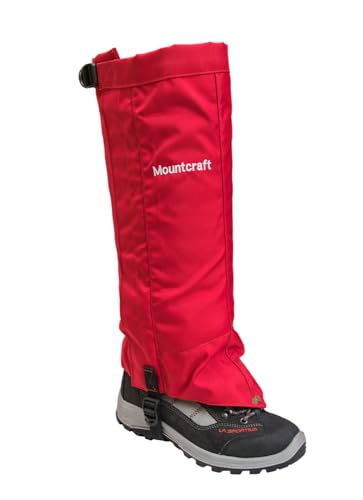 Image of Boot Gaiters for Hiking, Climbing, Trekking - Gaiters for Snow - Durable, Breathable Leg Covers - Snowproof Waterproof Windproof Adults Hiking Gaiters for Travel & Outdoor Adventures (Red)