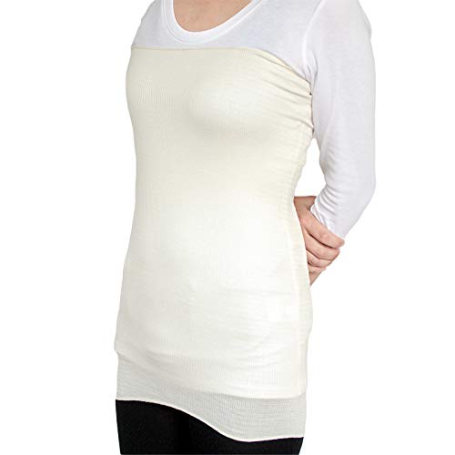 natural sunny 上質 シルク100%腹巻 55cm ロング丈 日本製 光沢がある絹紡糸を100%使用。温活・妊活応援アイテム (オフホワイト)