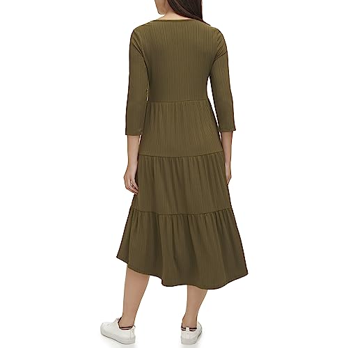 Image of Tommy Hilfiger Women's Tiered Stripe Midi Dress