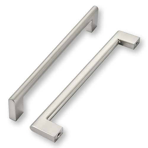khtumeware 6 Inch Hole Center 10 Pack,Brushed Nickel Cabinet Pulls Heavy Duty Solid Satin Nickel Kitchen Drawer Handle Antique Cabinet Hardware for Bathroom, Drawer, Cabinet by khtumeware - Used condition - US$47.19