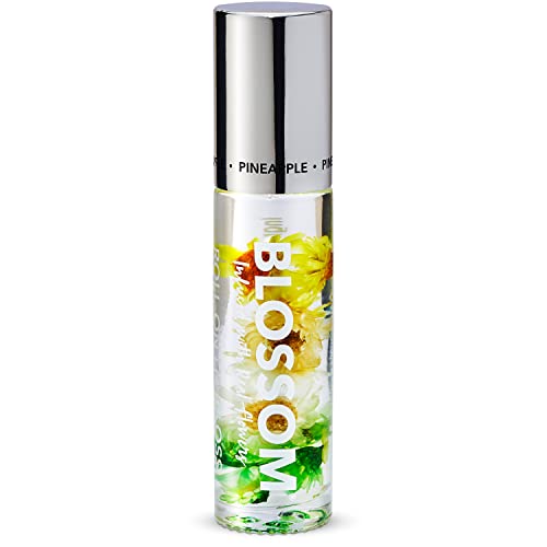 Blossom Scented Roll on Lip Gloss, Infused with Real Flowers, Made in USA, 0.20 fl. oz./5.9ml, Pineapple