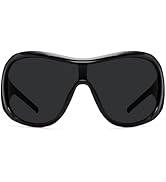 BOTEN Trendy Oversized Sunglasses For Women Men, Big Tinted Funky Wrap Around Sunglasses Apres Sk...