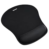 TECKNET Ergonomic Gaming Office Mouse Pad Mat Mousepad with Rest Wrist Support - Non-Slip Rubber Base - Special Textured Surface - Black