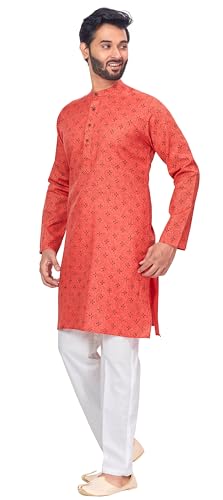 Image of Studio Shringaar Men's Cotton Relaxed Fit Straight Kurta
