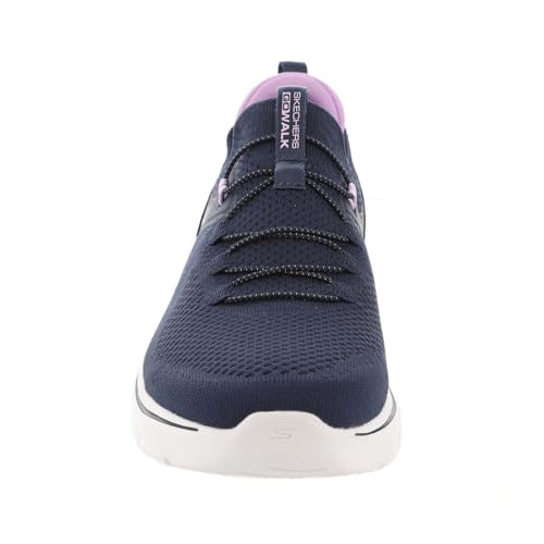 Skechers Women's Go Walk 7 Abie Sneaker, Navy/Lavender, 8.5
