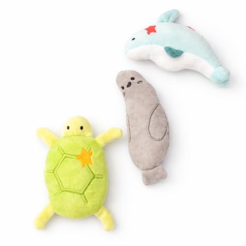 Juguetes de peluche con chirrido para perros y gatos, pack de 3
