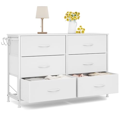 Dresser for Bedroom with 6 Drawers, Small Fabric Dressers for Kids...