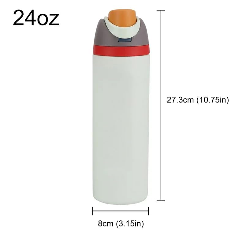 Image of KELVEE FreeSip Water Tumbler with Leak Proof Lid & Straw Insulated Stainless Steel 800ml, Reusable BPA-Free Leak-Proof Sipper for Sports, Office, School, Travel (Ivory)