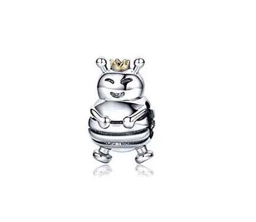 Bumble Honey Bee Charm Compatible with Pandora Charms Bracelets Gold Crown Sterling Silver Bead3