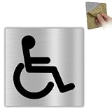 LEIASA | Schild Behinderten WC - 10x10 cm - Aluminium - Hinweisschild Barrierefreies WC - Türschild Behinderten Toilette - WC Schild - Beschilderung Barrierefrei - Dicke 0,8 mm - (Barrierefreies WC)
