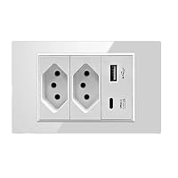 Adattatore Da Parete Smart Con Doppia USB (USB-A + USB-C) Ricarica Rapida 3.1A, 15A, Serie 118, 118x74 Mm Adattatore Da Parete Smart Con Doppia USB (USB-A + USB-C) Ricarica Rapida 3.1A, 15A, Serie 118, 118x74 Mm