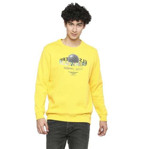 Image of Spykar Men's Cotton Blend Round Neck Sweatshirt