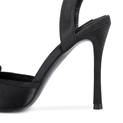 Saint Leia Women's High Heels Square Closed Toe Bow Heels Lace Up Summer Elegant Shoes4