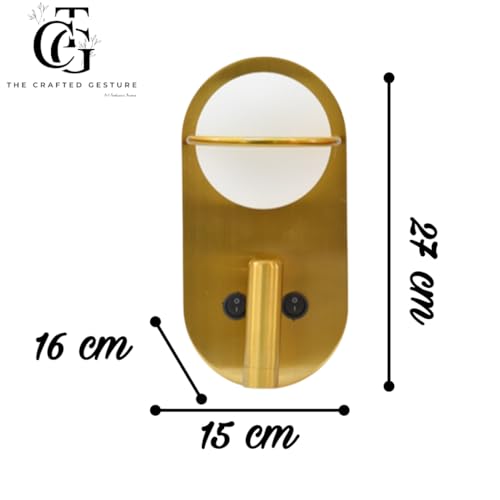 Image of Modern Gold LED Wall Lamp with Adjustable Spotlight Versatile Lighting for Living Room, Bedroom & Bedside|Cool White, Warm White, Natural White|Gold