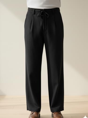 Image of Rigo Men Linen Straight Fit Korean Pants | Cotton Linen Regular Size Casual Trousers