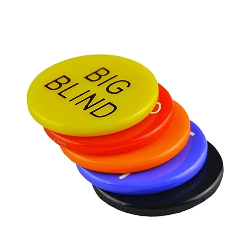 ifundom 5-Piece Poker Banker Set Hold'em Buttons Blind Big Blind Dealer Chip Poker Chip Set Numbers
