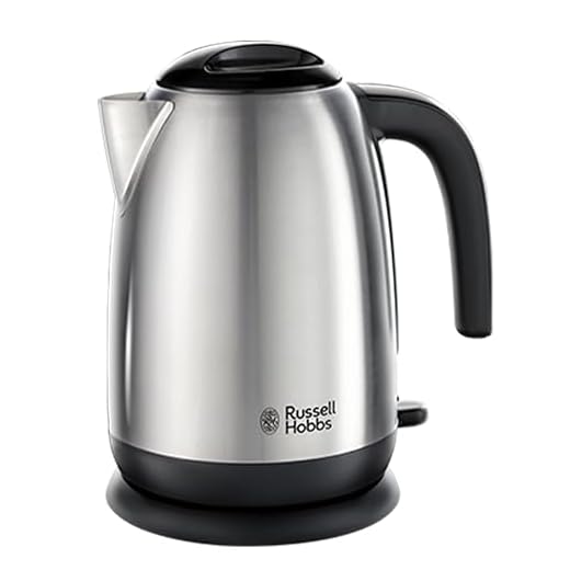 Russell Hobbs 23910 Adventure Brushed Stainless Steel Electric Kettle, Open Handle, 3000 W, 1.7 Litre