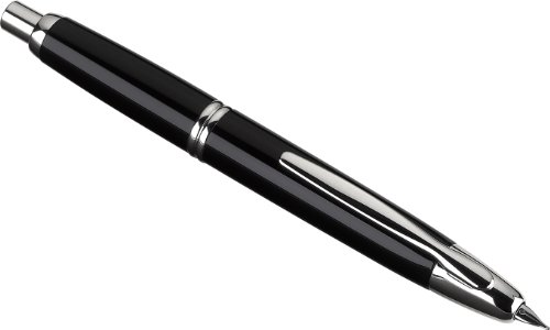 Pilot Vanishing Point Collection Refillable & Retractable Fountain Pen, Black Barrel With Rhodium Accents, Blue Ink, Broad Nib (60342) #TOP1