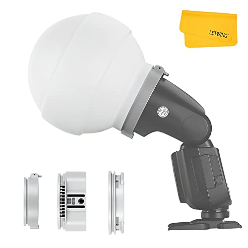 Godox ML-CD15 Diffuseur Dôme avec 3 Types D'adaptateurs, Dôme de Diffusion Silicone pour Godox V1 V1 Pro V100 TT685II V860II V860III AD100 Pro AD200 Pro AD200 ProII AD300 Pro AD400 Pro ML30 Bi ML60 Bi