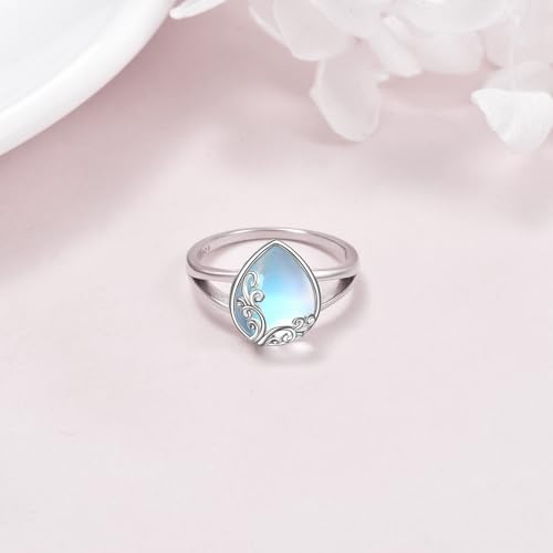 POPLYKE Filigree Band Ring Sterling Silver Gemstone Stones Engagement Ring Jewelry Gift for Women Mom Wife2