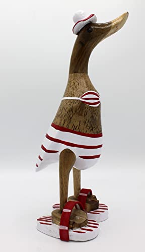 Ente aus Holz mit Bikini und Badelatschen 27 cm groß Handarbeit Cover