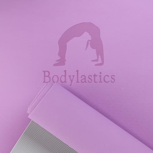 Image of Bodylastics Yoga Mat for Men and Women with Carry Bag TPE 6ft x 2ft x 6mm Large Size Anti Slip & Anti Tear Workout Mat