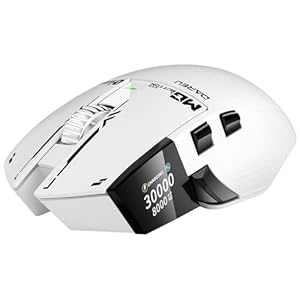 DAREU A980PROMAX Wired 8K/Wireless 4K Gaming Mouse with 0.85′ TFT Color Display-8000Hz Polling-30K DPI Optical Sensor-Magnesium Alloy Buttons-2.4G Wireless/BT/USB Connectivity-Nano Receiver Included