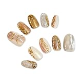 SoraraBeauty ネイルチップ 100%ハンドメイド 貼るだけネイル ジェルネイル ネイルシール セルフネイル ネイルステッカー おうちネイル ネイルデザイン Sシリーズ (S9, M)