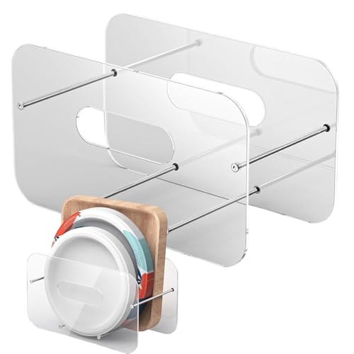 Soporte para platos de papel - Solución de almacenamiento que ahorra espacio - Portacubiertos de 18-30 cm para encimera, despensa y actividades al aire libre