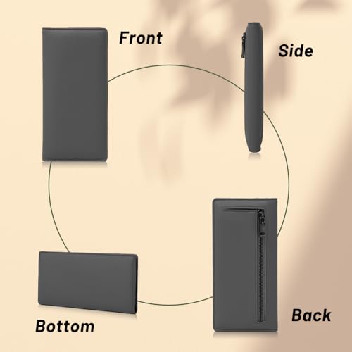 Long Womens Wallet, PU Leather Large Rfid Wallet Women, Bifold Clutch Wallet Credit Card Wallet with ID Window Coin Zip Pocket for Daily (Green)4