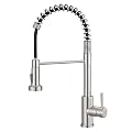 GIMILI Kitchen Faucet with Pull Down Sprayer Single Hole Stainless Steel Sink Faucet, Suitable for Farmhouses, RV, Laundry Room, Outdoor, and Campers. Llave para fregadero de cocina Brushed Nickel